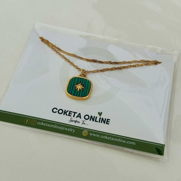 Stainless Steel Necklace Womnes 18K Gold Plat - Picture 2 of 6